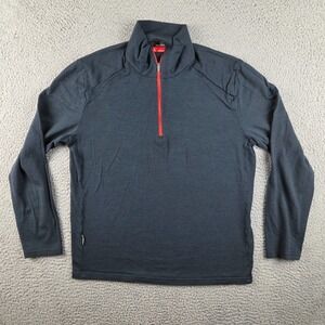 Icebreaker Bodyfit 260 Mens L Merino Wool 1/4 Zip Pullover Jacket Thumbholes